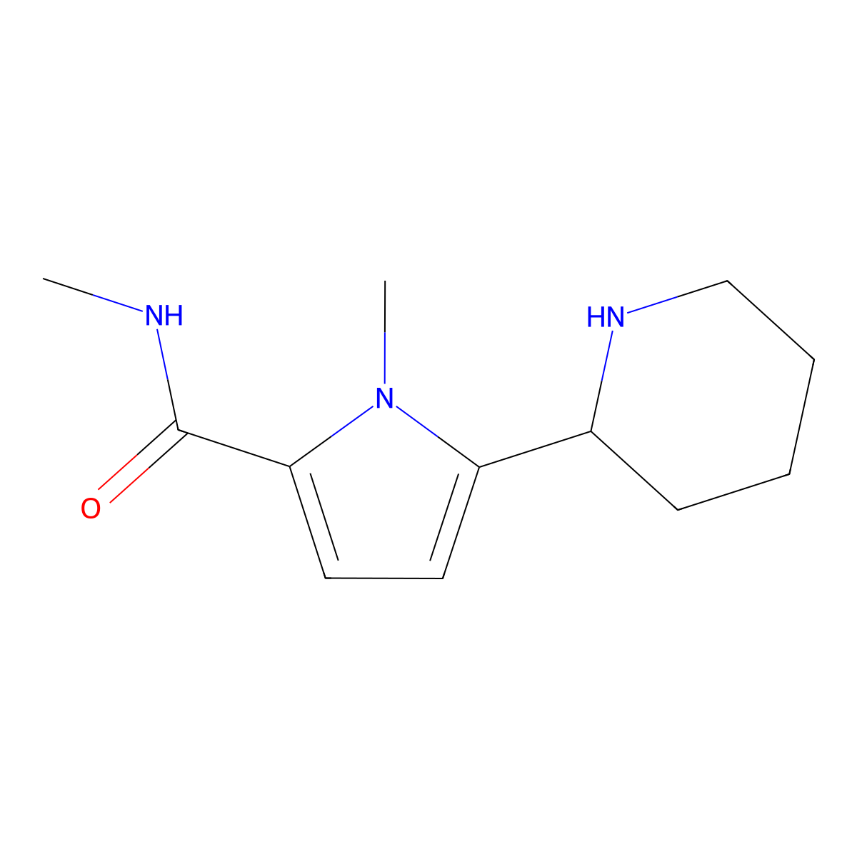 N,1-dimethyl-5-(piperidin-2-yl)-1H-pyrrole-2-carboxamide molecular structure, CAS 1803590-44-4