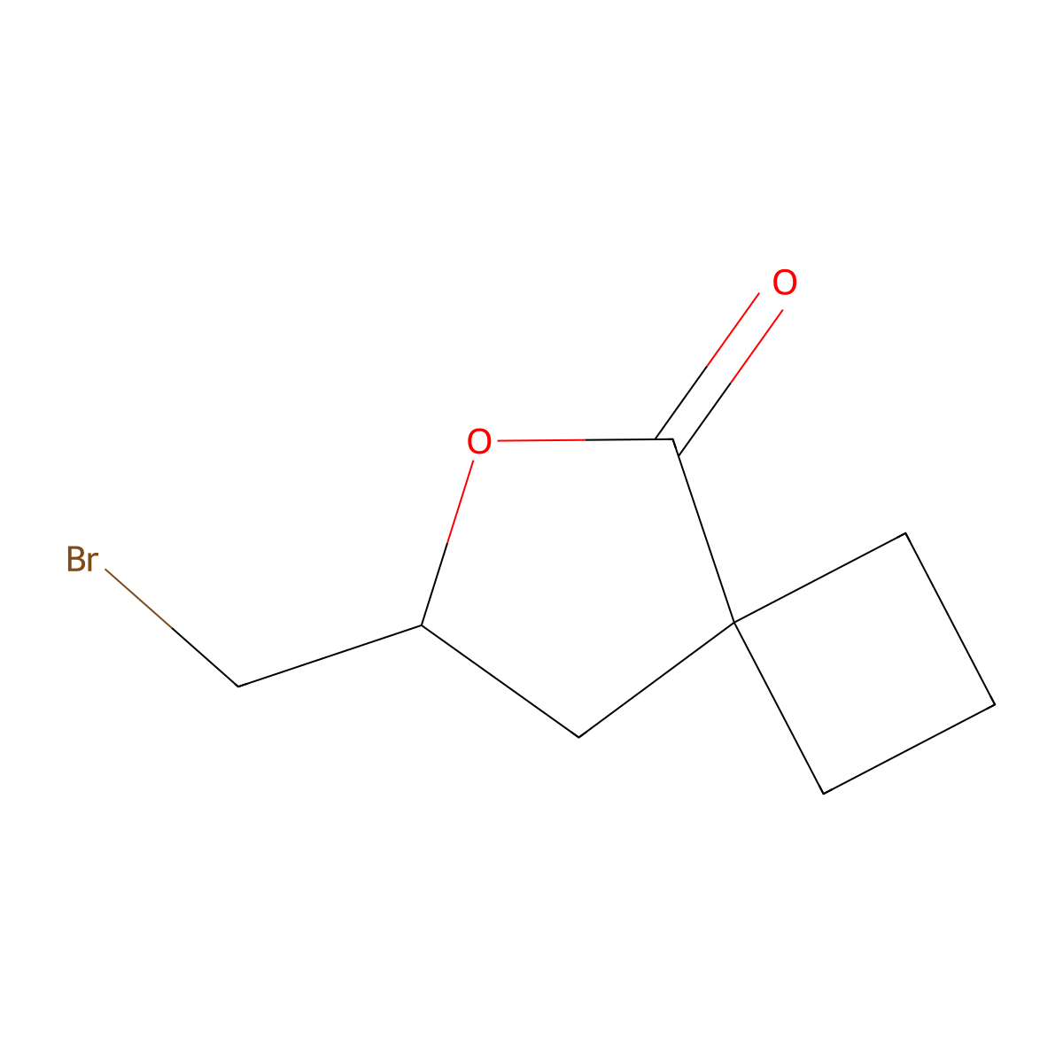 7-(Bromomethyl)-6-oxaspiro[3.4]octan-5-one molecular structure, CAS 1803590-51-3