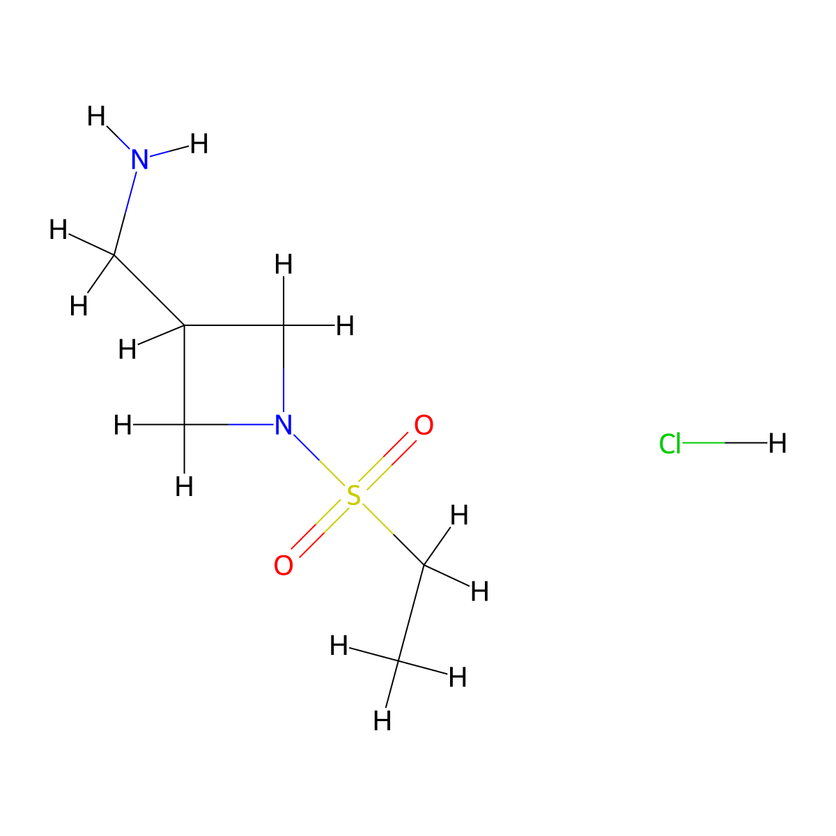 [1-(Ethanesulfonyl)azetidin-3-yl]methanamine hydrochloride molecular structure, CAS 1803590-52-4