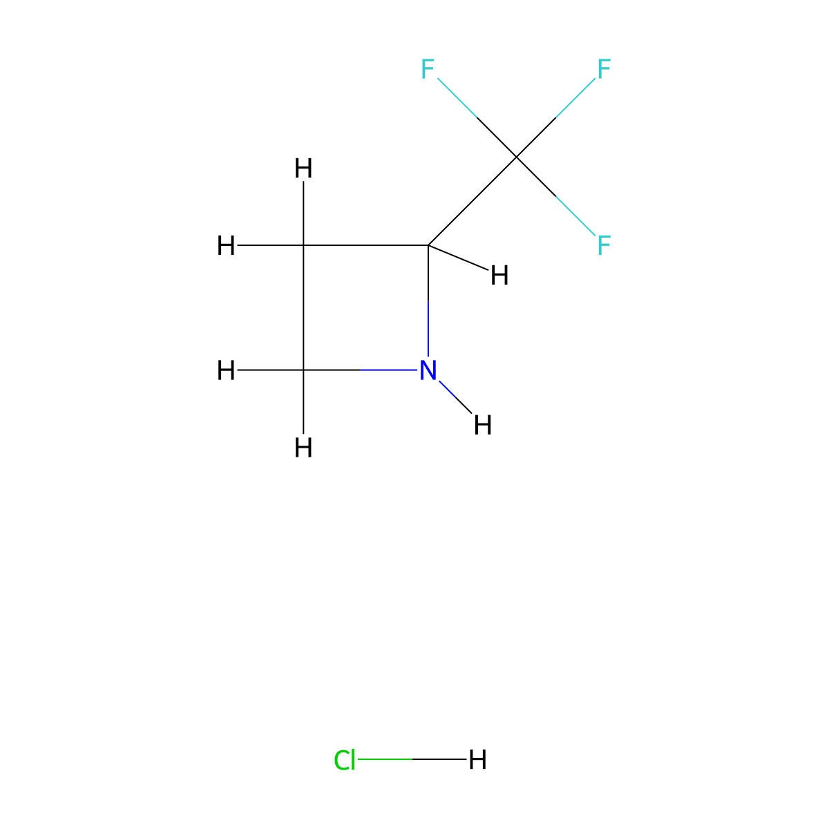 2-(Trifluoromethyl)azetidine hydrochloride molecular structure, CAS 1803590-56-8