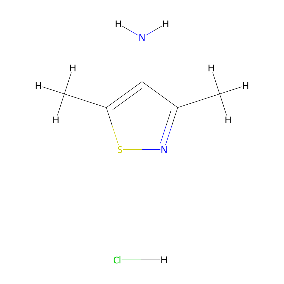 Dimethyl-1,2-thiazol-4-amine hydrochloride molecular structure, CAS 1803590-58-0