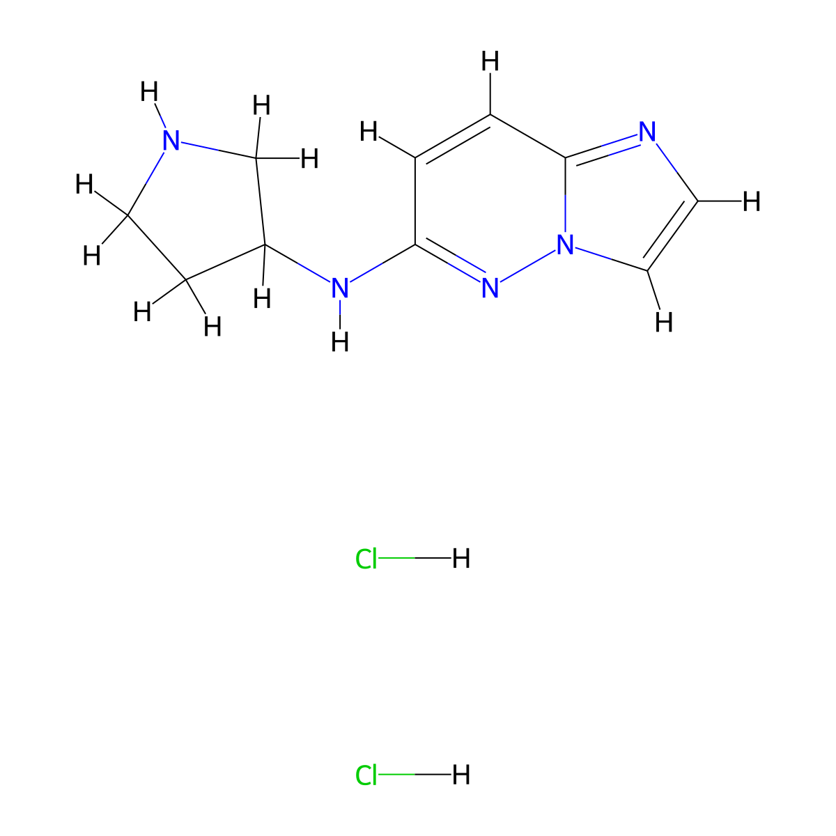 N-{imidazo[1,2-b]pyridazin-6-yl}pyrrolidin-3-amine dihydrochloride molecular structure, CAS 1803590-64-8