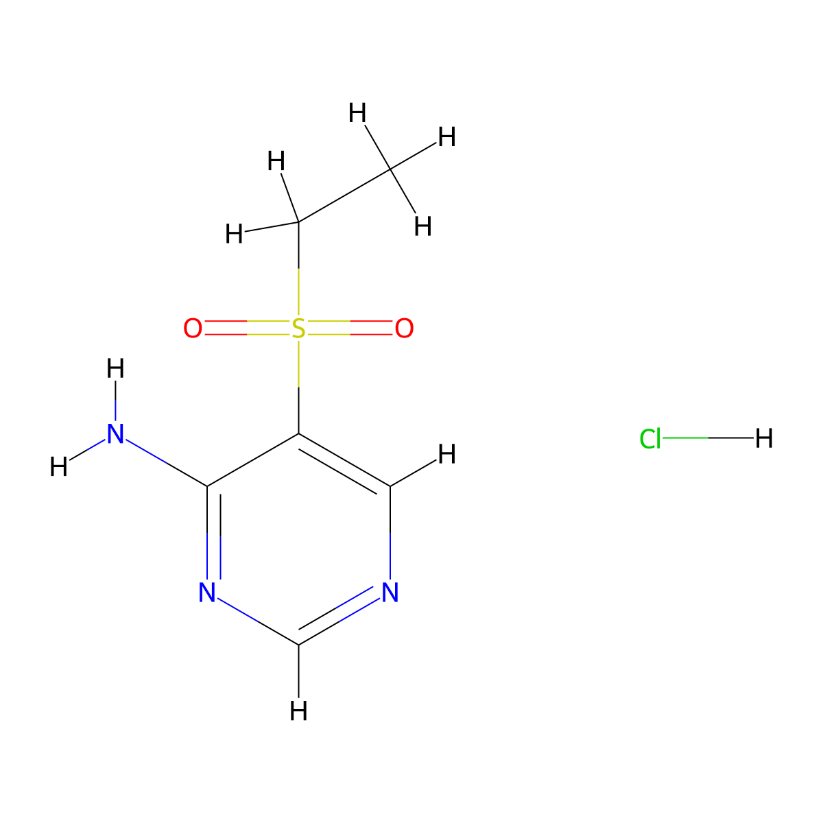 5-(Ethanesulfonyl)pyrimidin-4-amine hydrochloride molecular structure, CAS 1803590-69-3