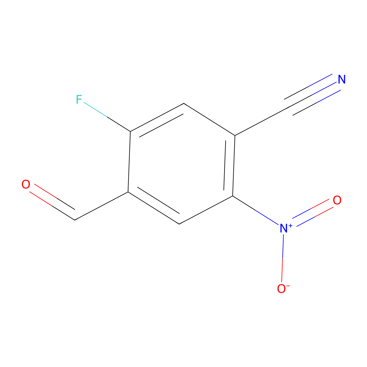 5-Fluoro-4-formyl-2-nitrobenzonitrile molecular structure, CAS 1803590-78-4