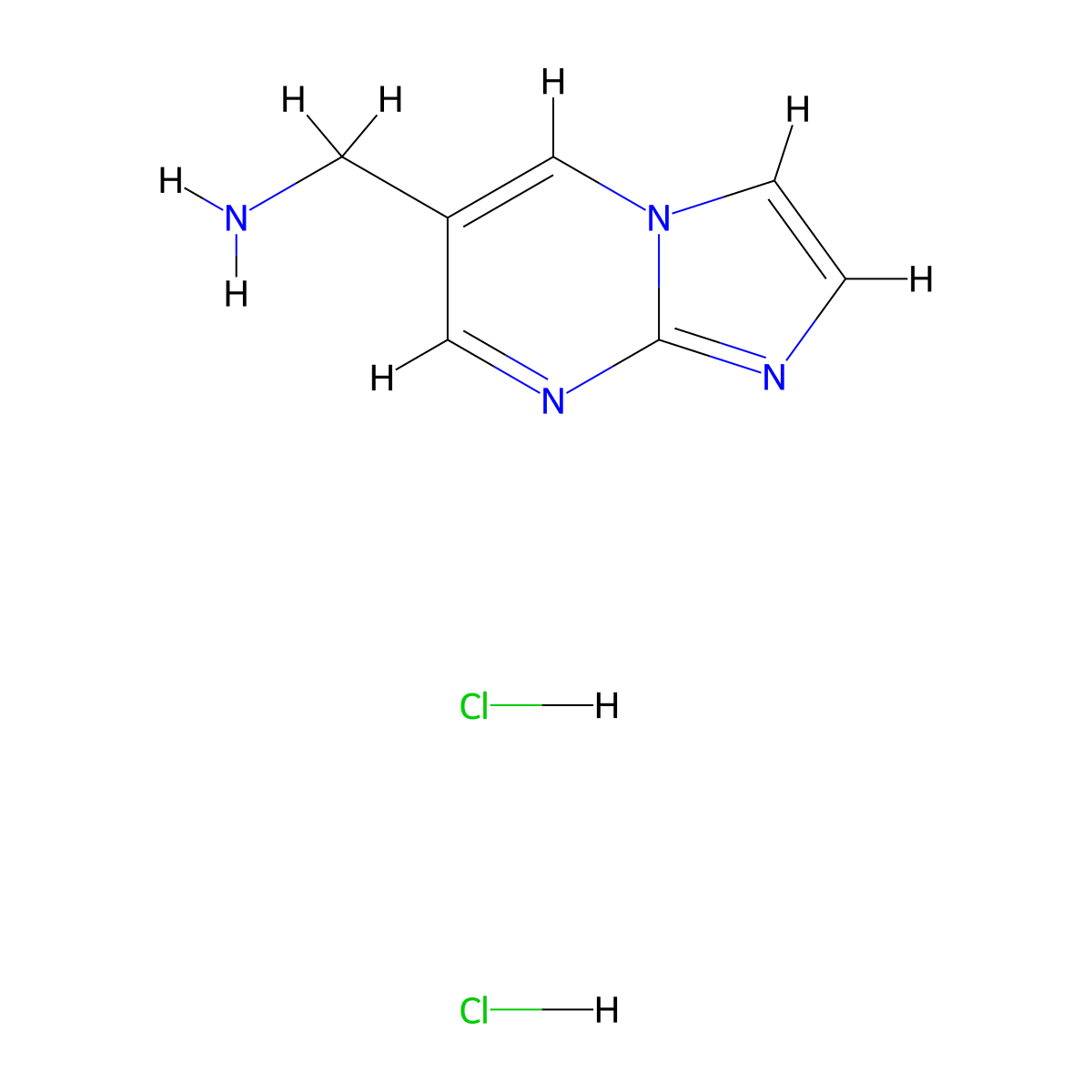 {Imidazo[1,2-a]pyrimidin-6-yl}methanamine dihydrochloride molecular structure, CAS 1803590-83-1