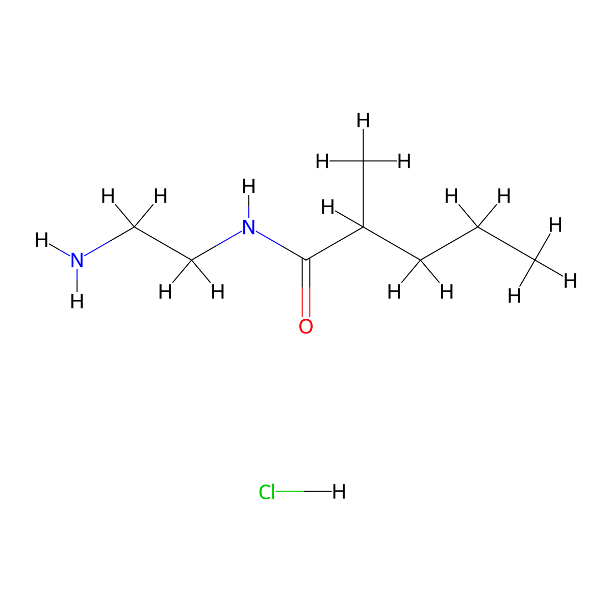 N-(2-aminoethyl)-2-methylpentanamide hydrochloride molecular structure, CAS 1803590-89-7