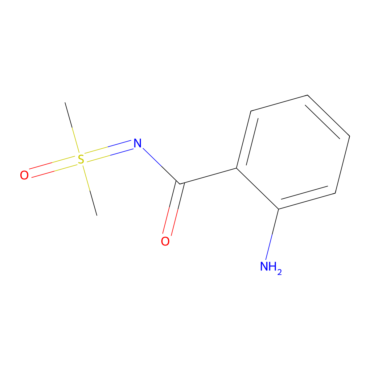 2-amino-N-[dimethyl(oxo)-lambda6-sulfanylidene]benzamide molecular structure, CAS 1803590-93-3