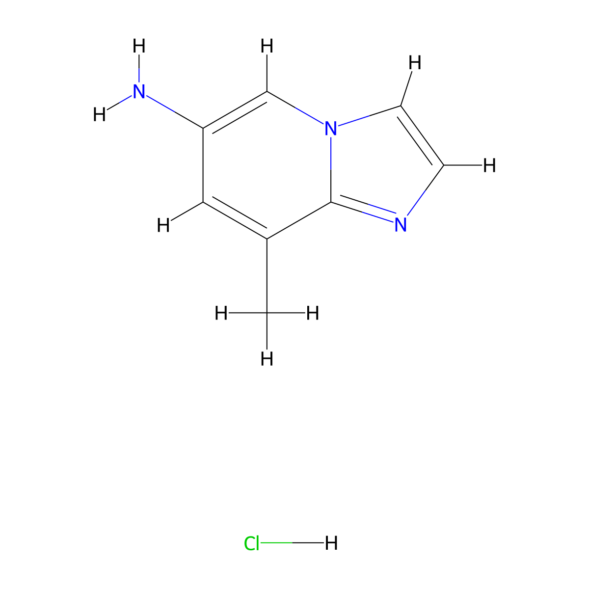 8-Methylimidazo[1,2-a]pyridin-6-amine hydrochloride molecular structure, CAS 1803591-03-8