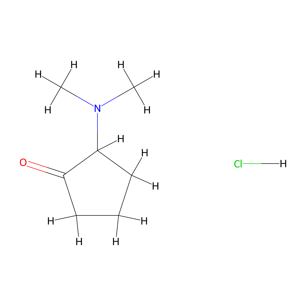 2-(Dimethylamino)cyclopentan-1-one hydrochloride molecular structure, CAS 1803591-04-9