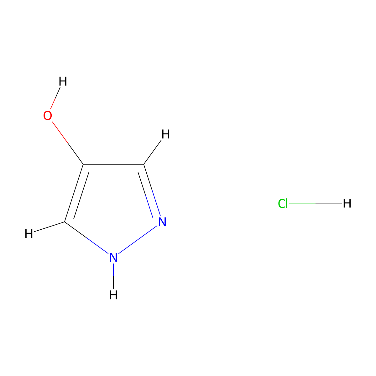 1H-pyrazol-4-ol hydrochloride molecular structure, CAS 1803591-08-3