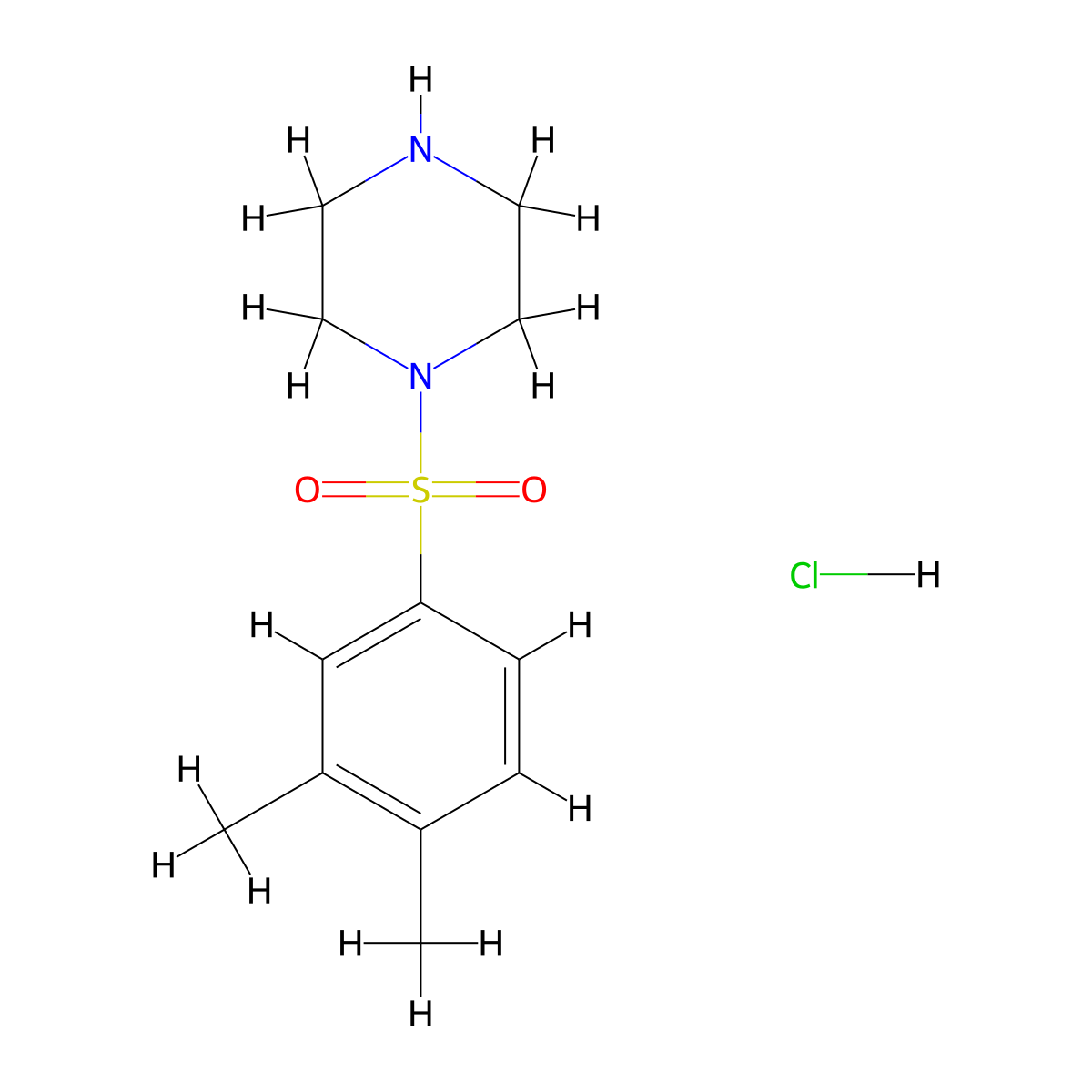 1-(3,4-Dimethylbenzenesulfonyl)piperazine hydrochloride molecular structure, CAS 1803591-09-4