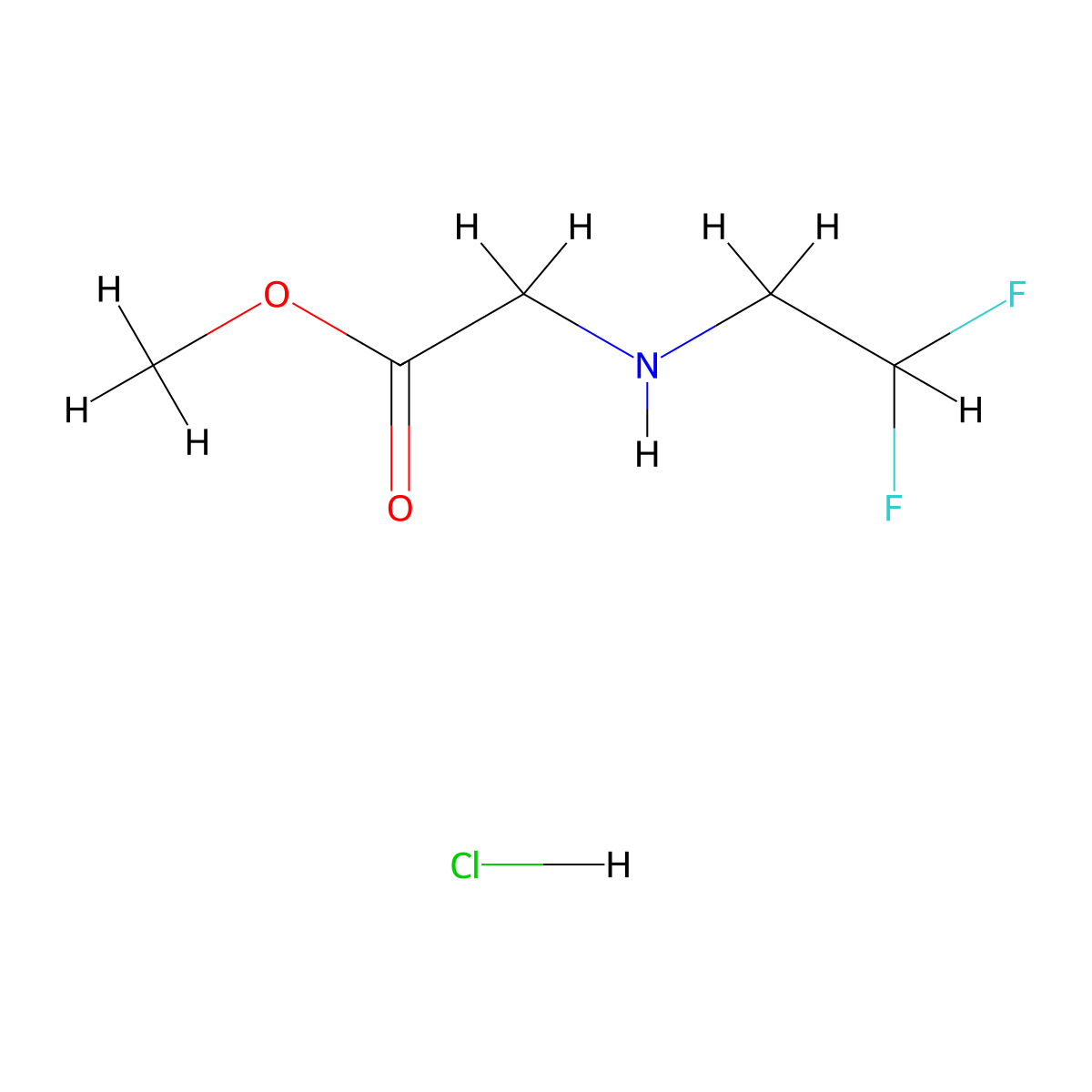 Methyl 2-[(2,2-difluoroethyl)amino]acetate hydrochloride molecular structure, CAS 1803591-12-9