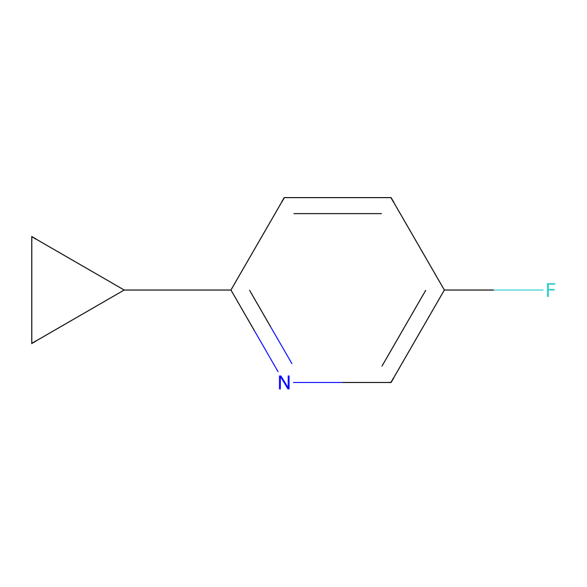 2-Cyclopropyl-5-fluoropyridine molecular structure, CAS 1803591-15-2