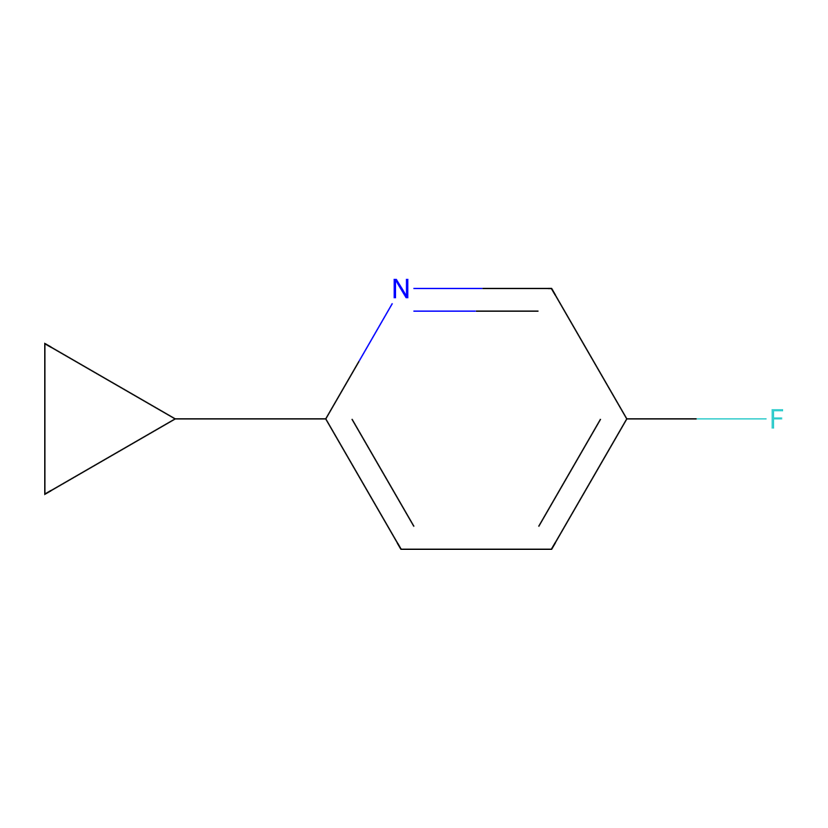 2-Cyclopropyl-5-fluoropyridine molecular structure, CAS 1803591-15-2