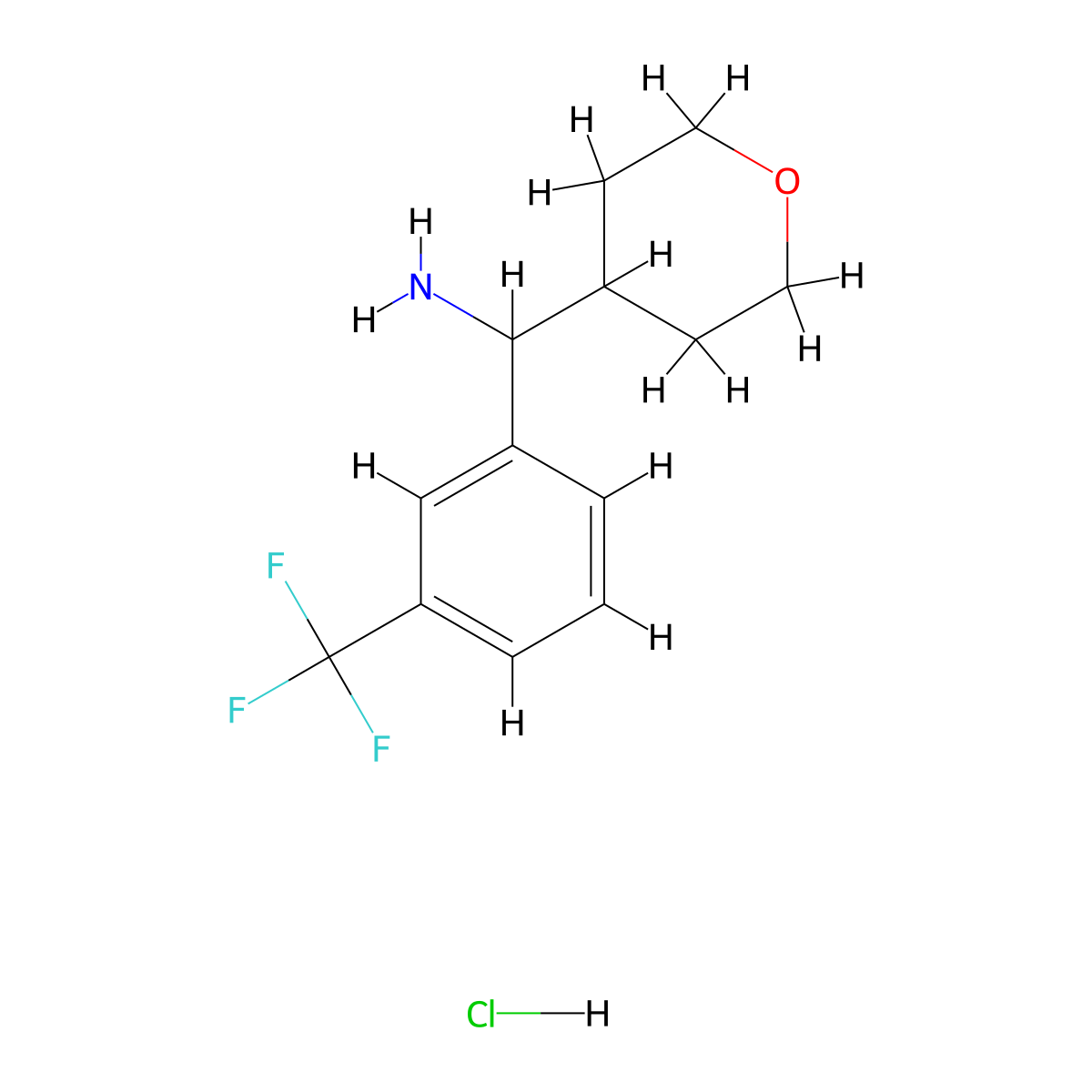 (Oxan-4-yl)[3-(trifluoromethyl)phenyl]methanamine hydrochloride molecular structure, CAS 1803591-16-3