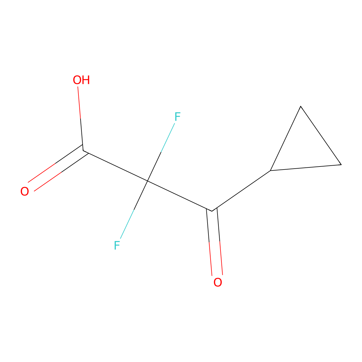 3-Cyclopropyl-2,2-difluoro-3-oxopropanoic acid molecular structure, CAS 1803591-19-6