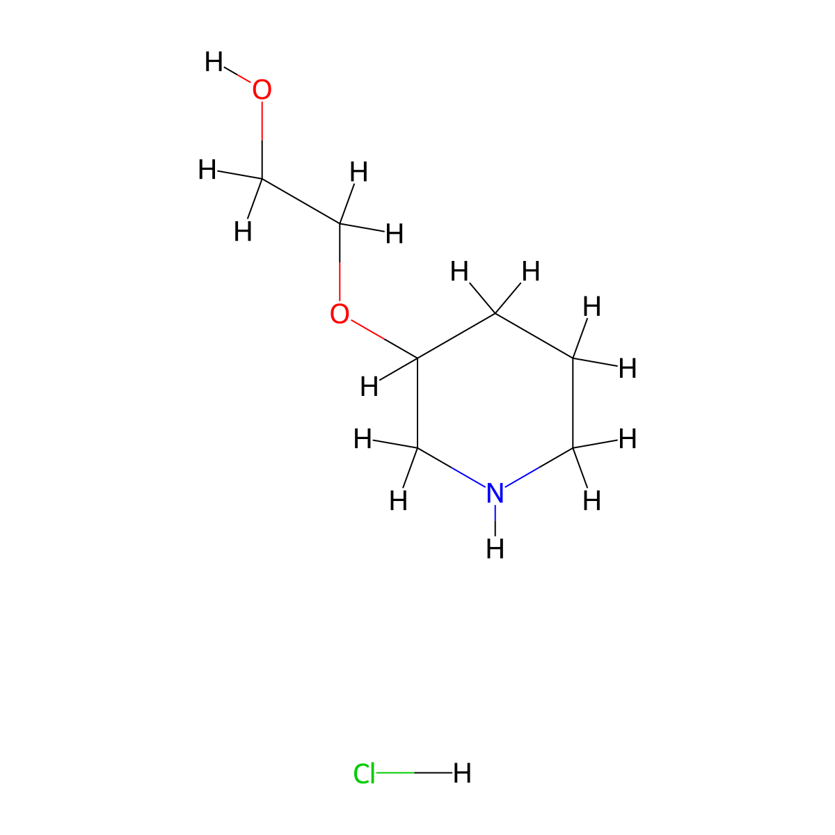 2-(Piperidin-3-yloxy)ethan-1-ol hydrochloride molecular structure, CAS 1803591-21-0