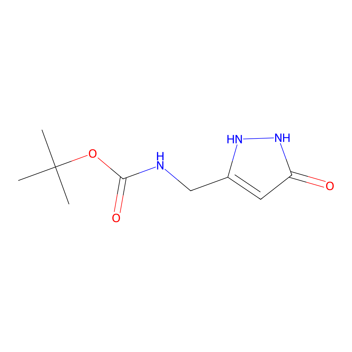 tert-butyl N-((5-oxo-2,5-dihydro-1H-pyrazol-3-yl)methyl)carbamate molecular structure, CAS 1803591-31-2