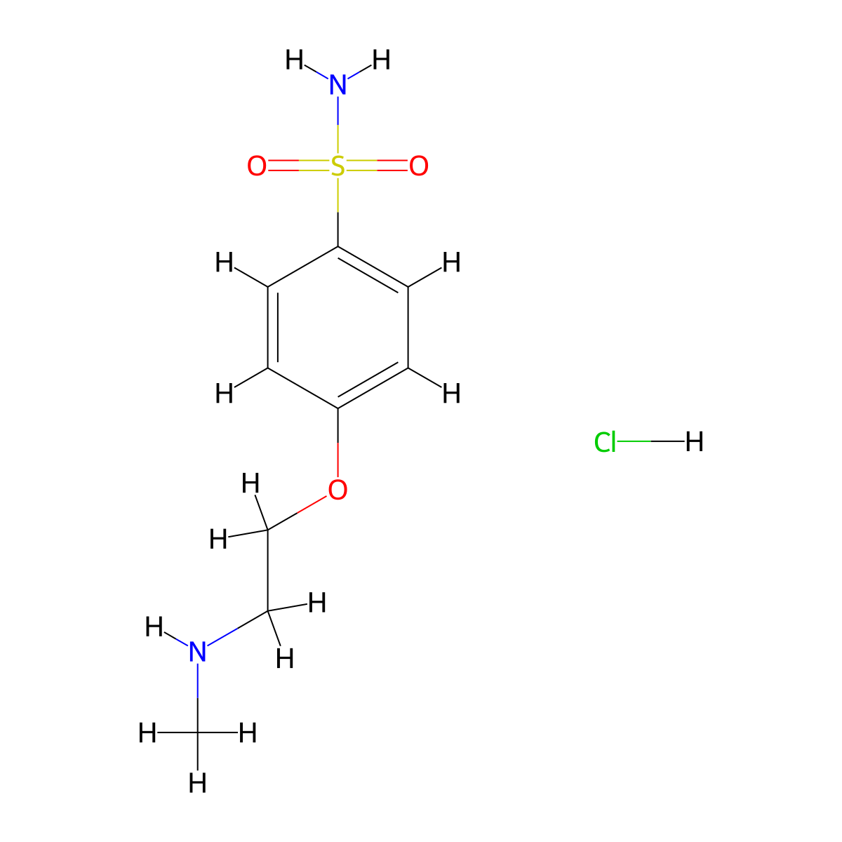 4-[2-(Methylamino)ethoxy]benzene-1-sulfonamide hydrochloride molecular structure, CAS 1803591-32-3