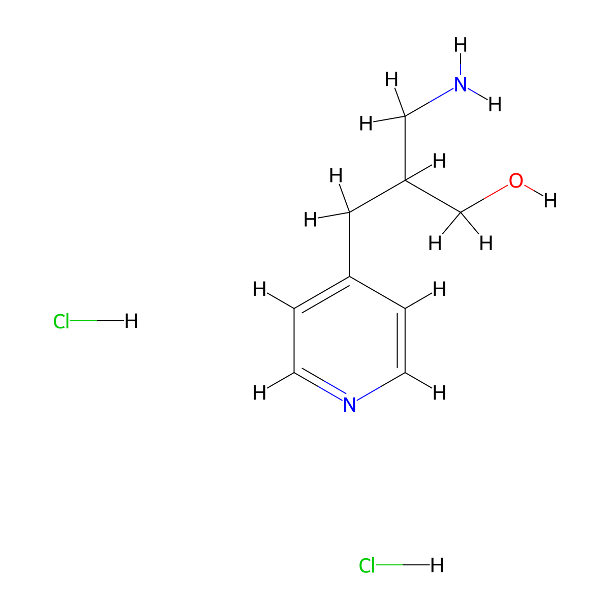 3-Amino-2-((pyridin-4-yl)methyl)propan-1-ol dihydrochloride molecular structure, CAS 1803591-33-4