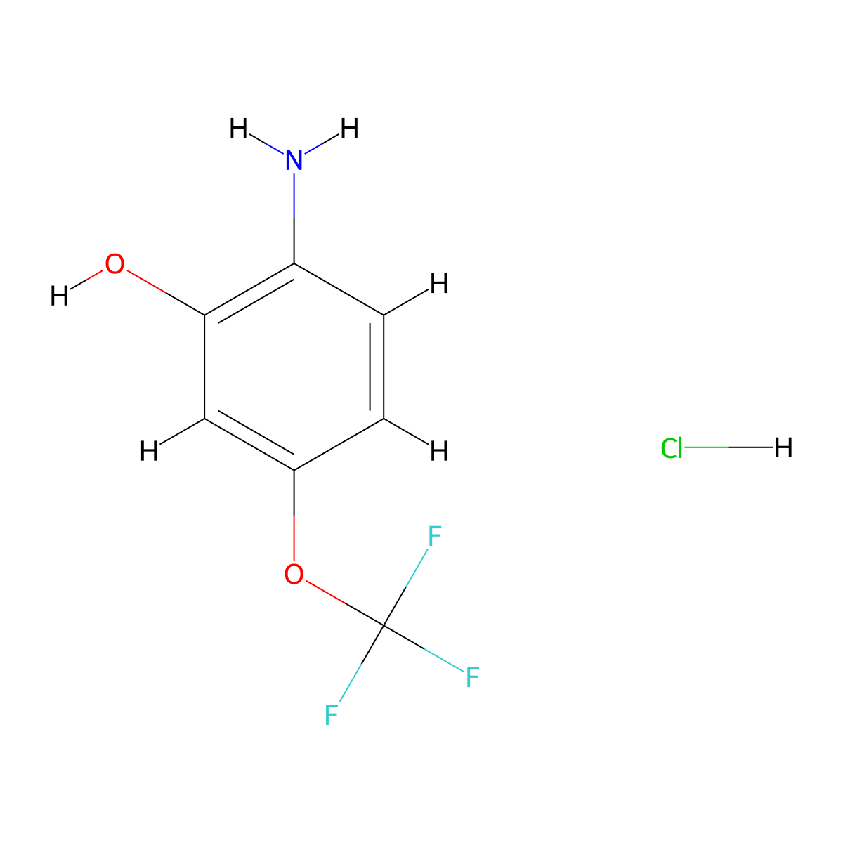 2-Amino-5-(trifluoromethoxy)phenol hydrochloride molecular structure, CAS 1803591-35-6