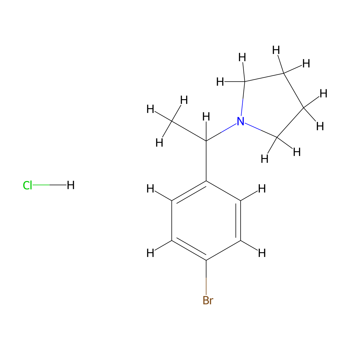 1-[1-(4-Bromophenyl)ethyl]pyrrolidine hydrochloride molecular structure, CAS 1803591-42-5
