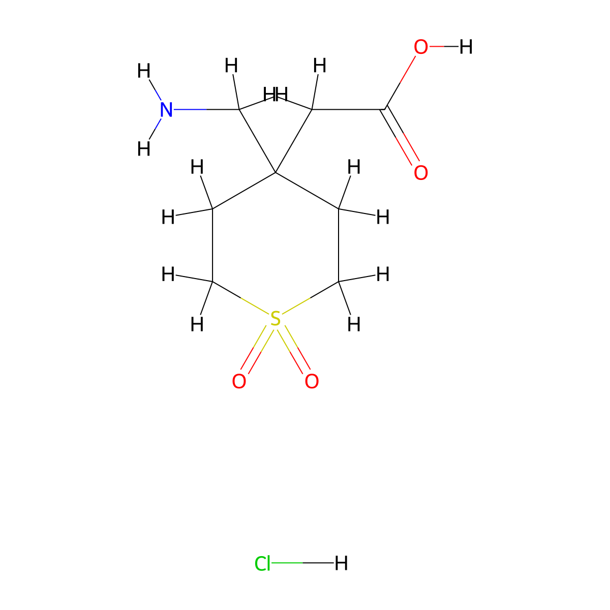 2-(4-(Aminomethyl)-1,1-dioxidotetrahydro-2H-thiopyran-4-yl)acetic acid hydrochloride molecular structure, CAS 1803591-43-6