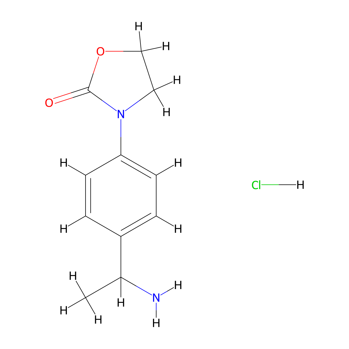 3-(4-(1-Aminoethyl)phenyl)-1,3-oxazolidin-2-one hydrochloride molecular structure, CAS 1803591-45-8