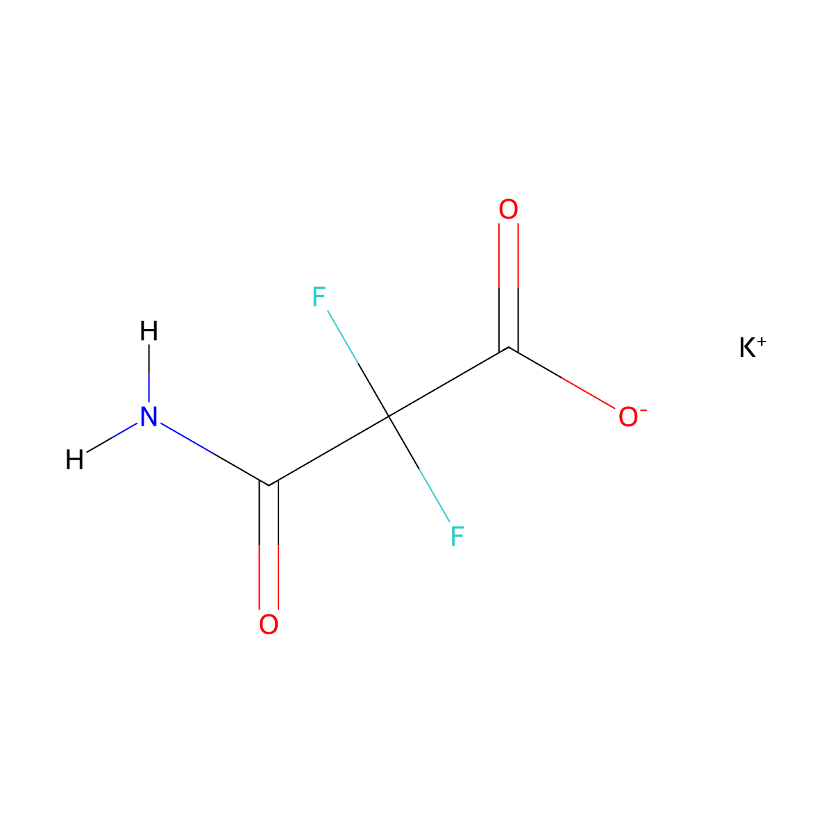 Potassium 2-carbamoyl-2,2-difluoroacetate molecular structure, CAS 1803591-67-4