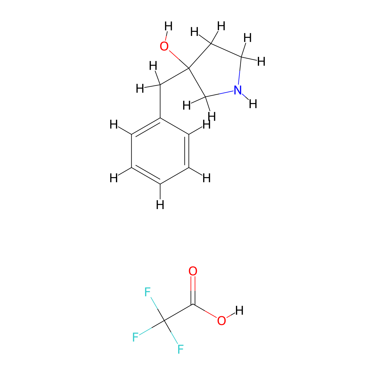 3-Benzylpyrrolidin-3-ol; trifluoroacetic acid molecular structure, CAS 1803591-70-9