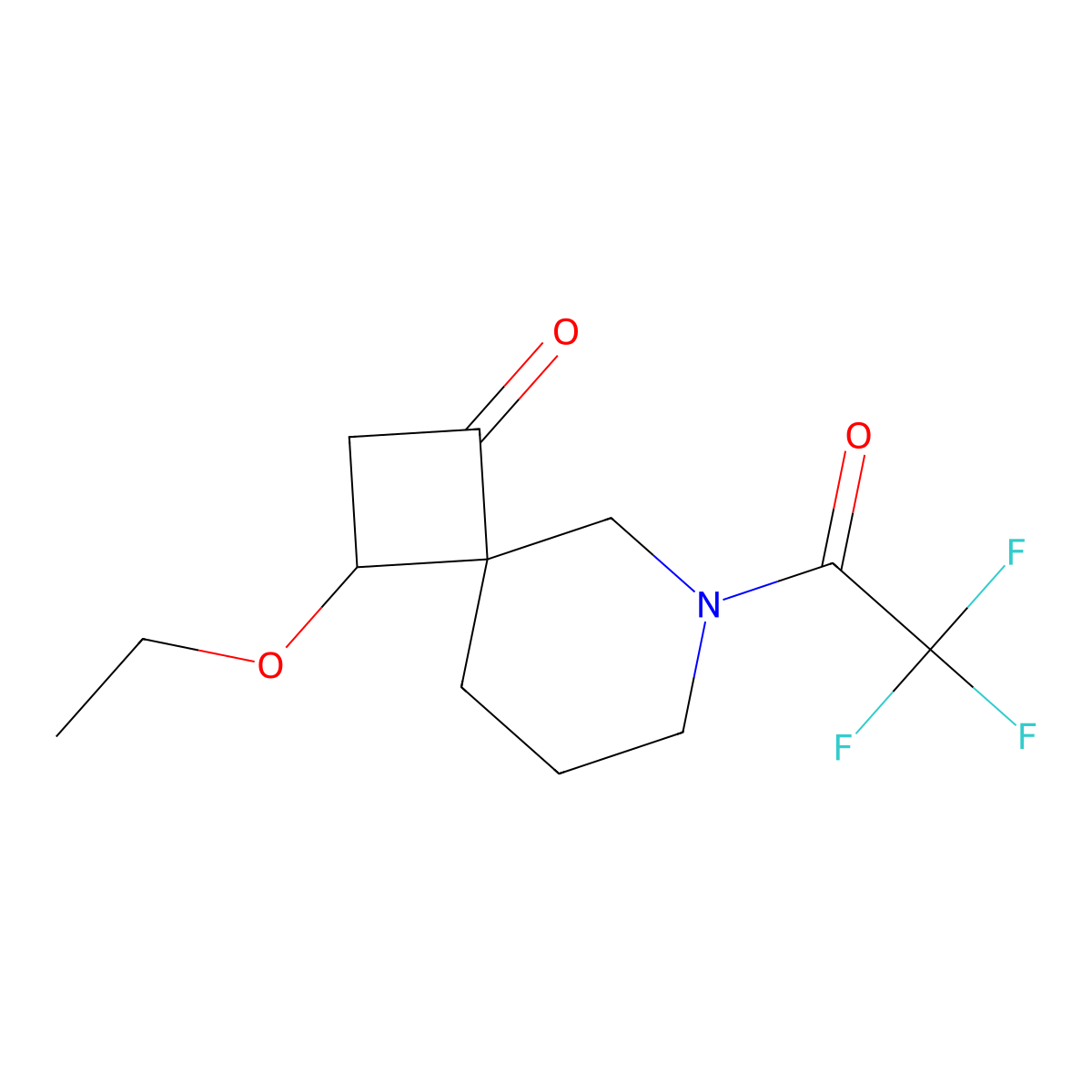 3-Ethoxy-6-(trifluoroacetyl)-6-azaspiro[3.5]nonan-1-one molecular structure, CAS 1803591-73-2