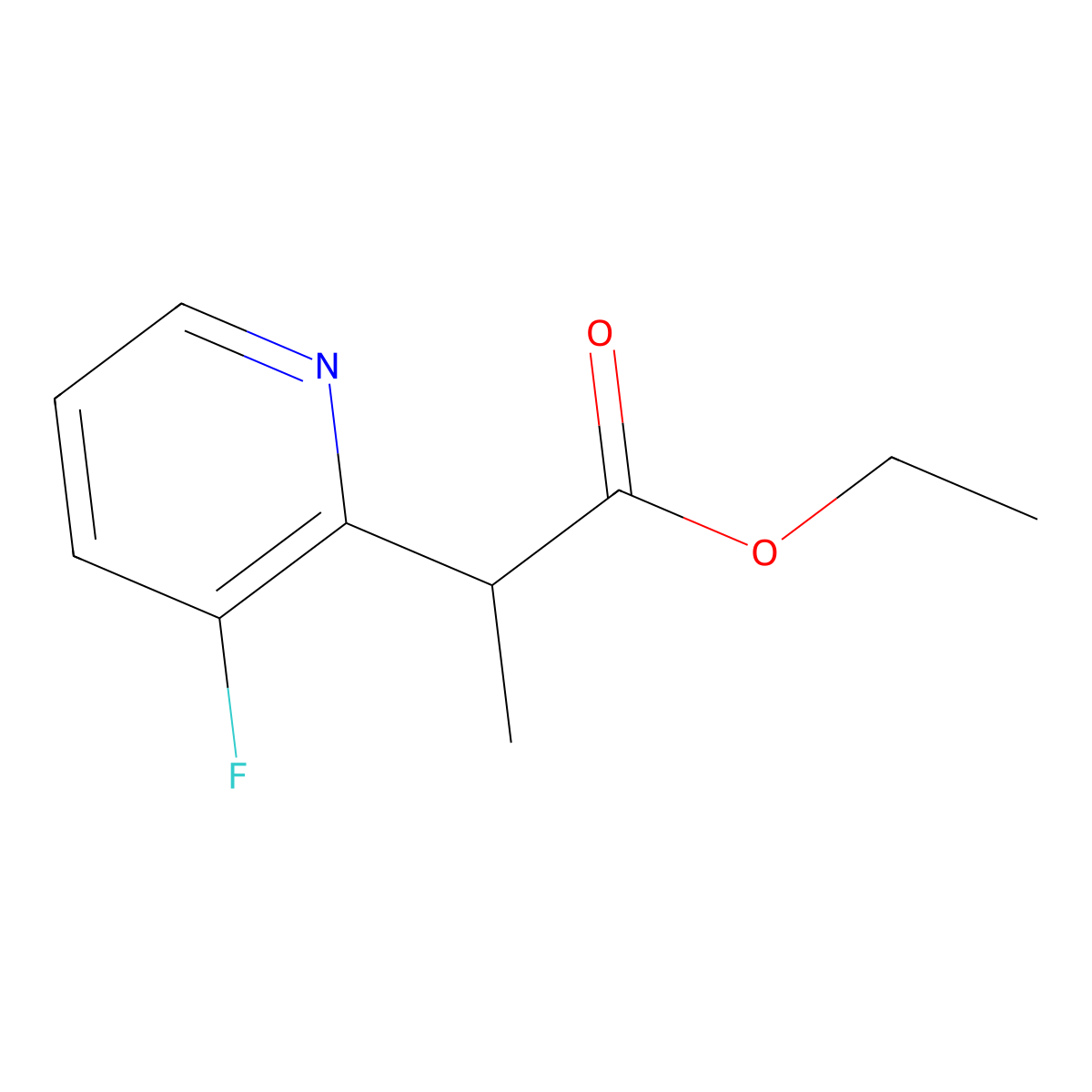 Ethyl 2-(3-fluoropyridin-2-yl)propanoate molecular structure, CAS 1803591-77-6
