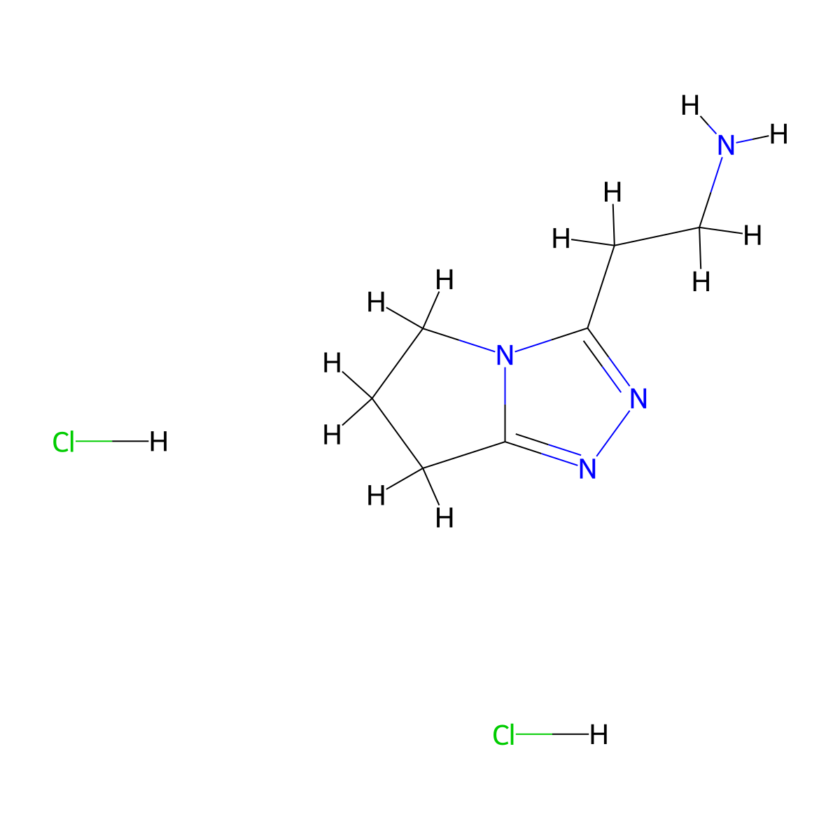 2-{5H,6H,7H-pyrrolo[2,1-c][1,2,4]triazol-3-yl}ethan-1-amine dihydrochloride molecular structure, CAS 1803591-80-1