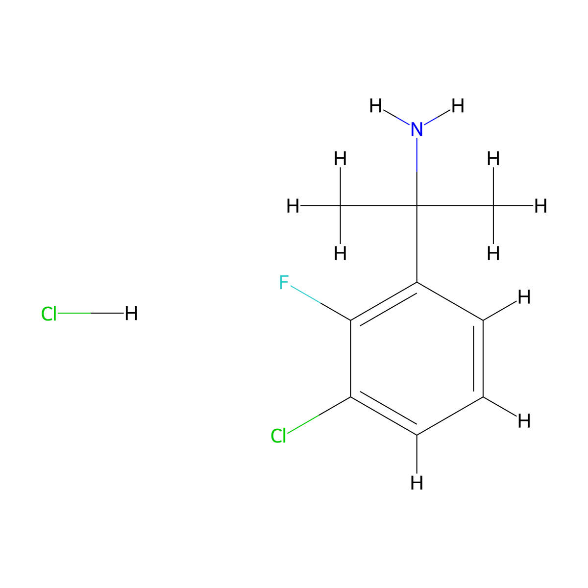 2-(3-Chloro-2-fluorophenyl)propan-2-amine hydrochloride molecular structure, CAS 1803591-81-2