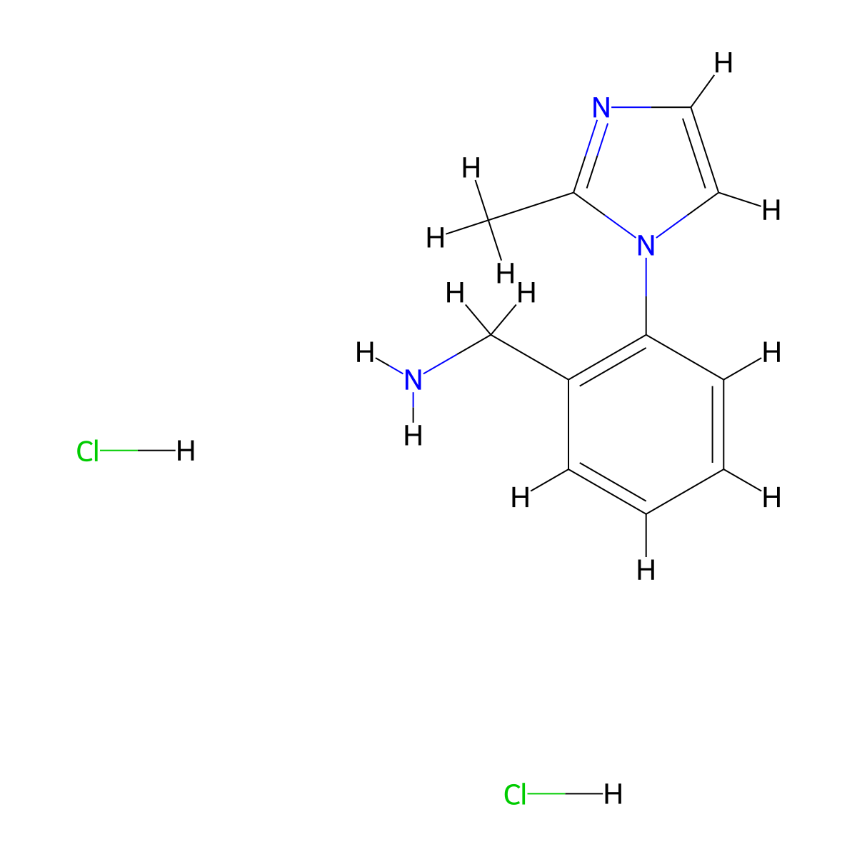 (2-(2-methyl-1H-imidazol-1-yl)phenyl)methanamine dihydrochloride molecular structure, CAS 1803591-83-4
