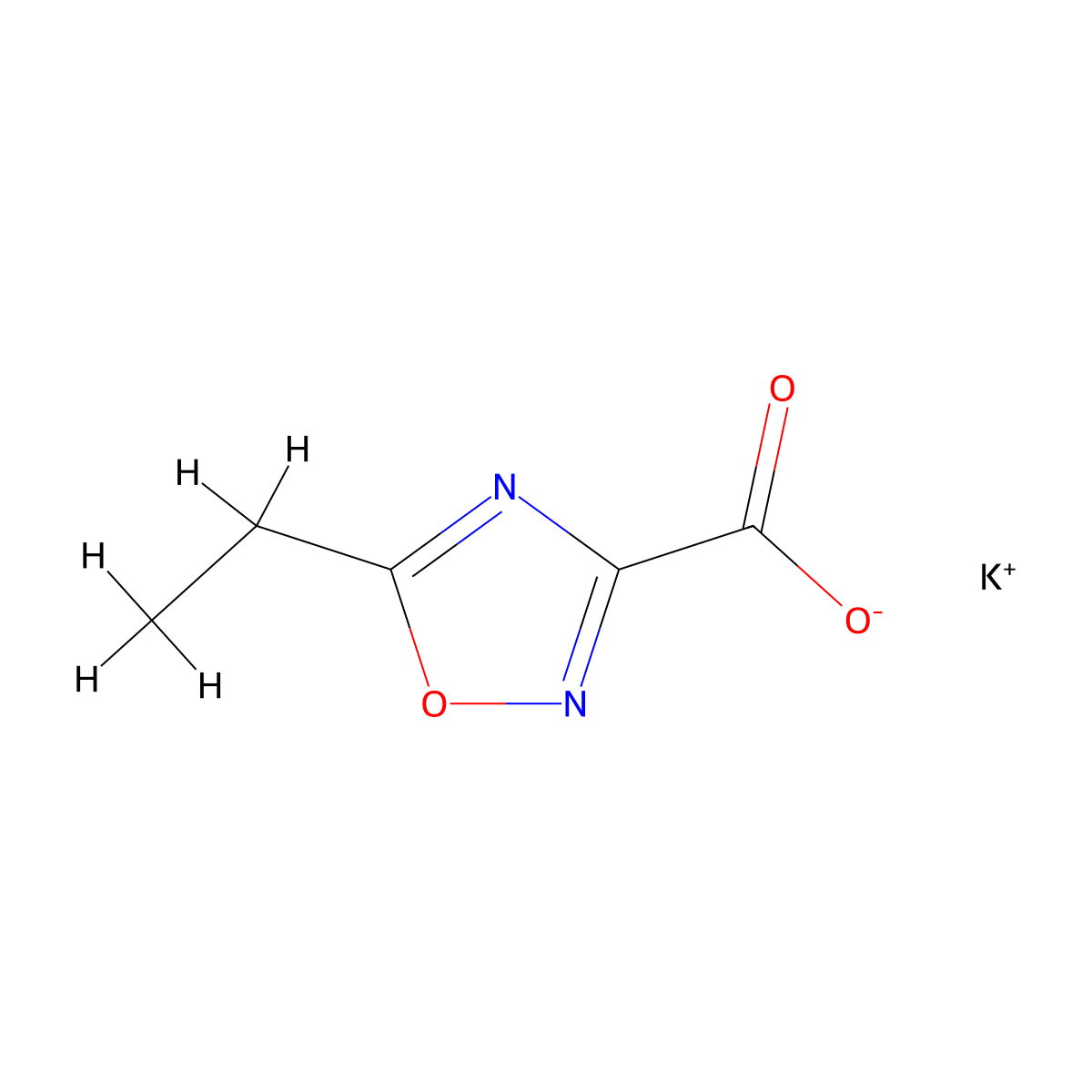 Potassium 5-ethyl-1,2,4-oxadiazole-3-carboxylate molecular structure, CAS 1803591-86-7