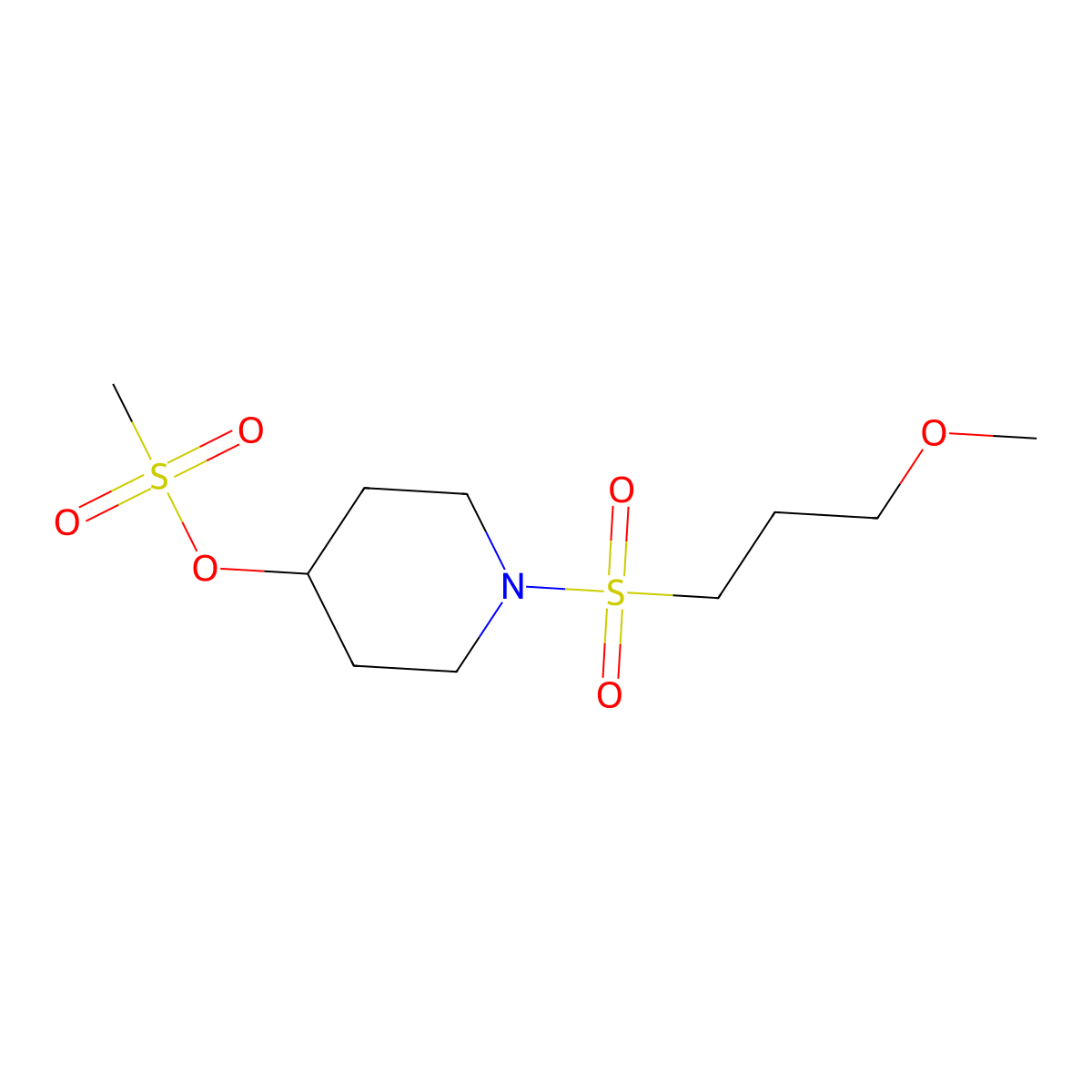 1-(3-Methoxypropanesulfonyl)piperidin-4-yl methanesulfonate molecular structure, CAS 1803591-90-3