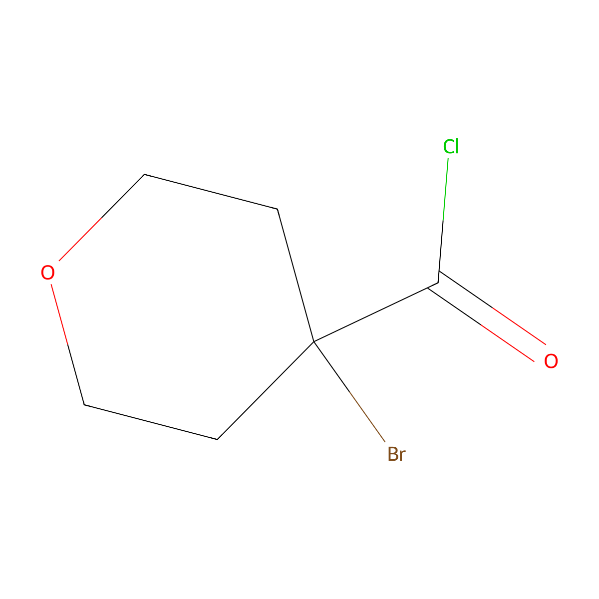 4-Bromooxane-4-carbonyl chloride molecular structure, CAS 1803591-91-4