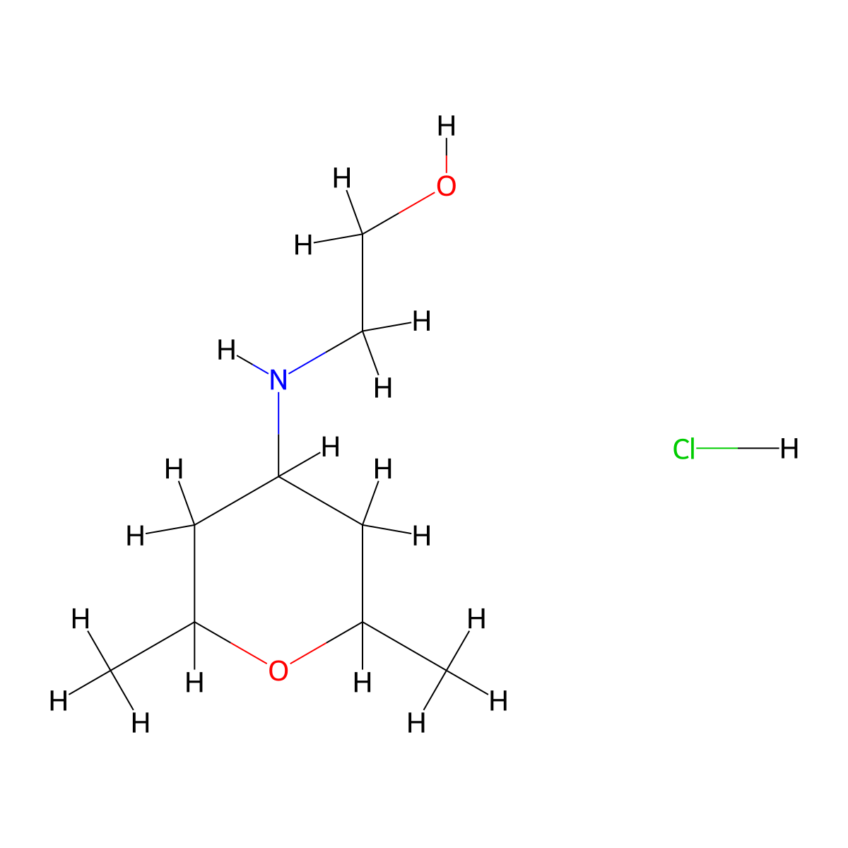 2-[(2,6-Dimethyloxan-4-yl)amino]ethan-1-ol hydrochloride molecular structure, CAS 1803591-92-5