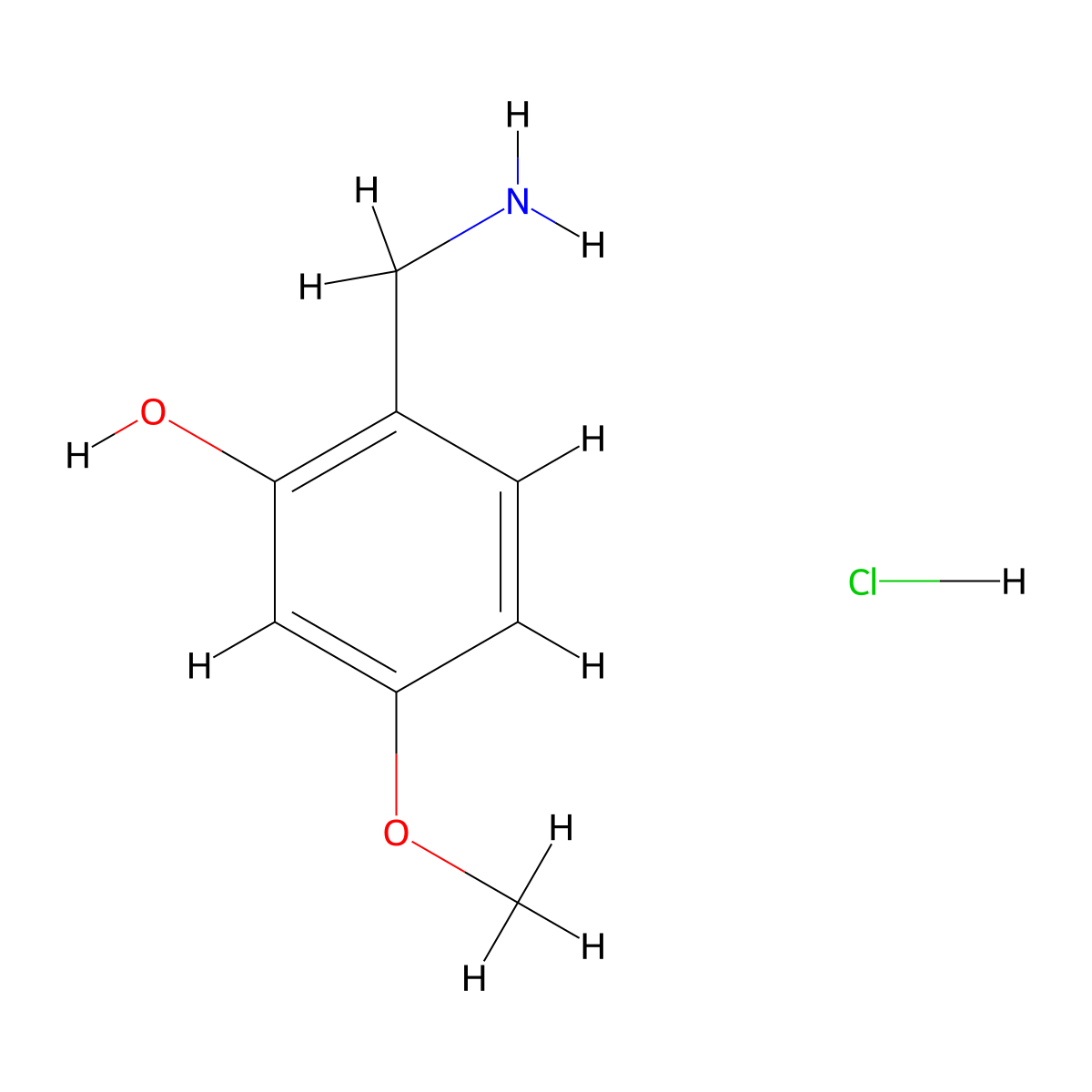 2-(Aminomethyl)-5-methoxyphenol hydrochloride molecular structure, CAS 1803591-93-6