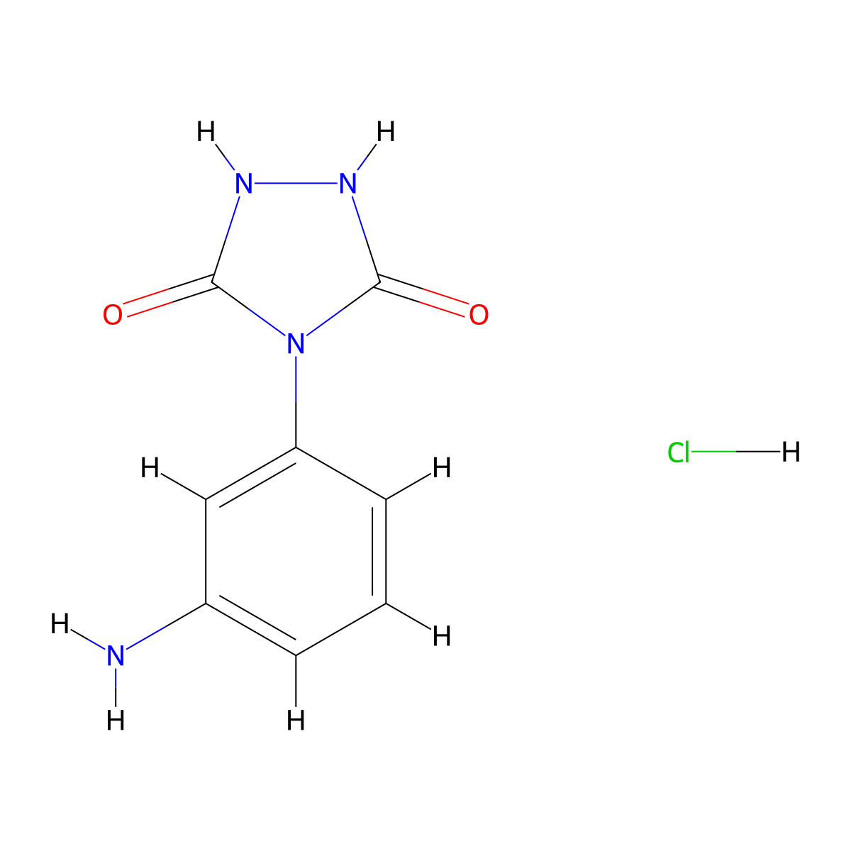4-(3-Aminophenyl)-1,2,4-triazolidine-3,5-dione hydrochloride molecular structure, CAS 1803591-94-7