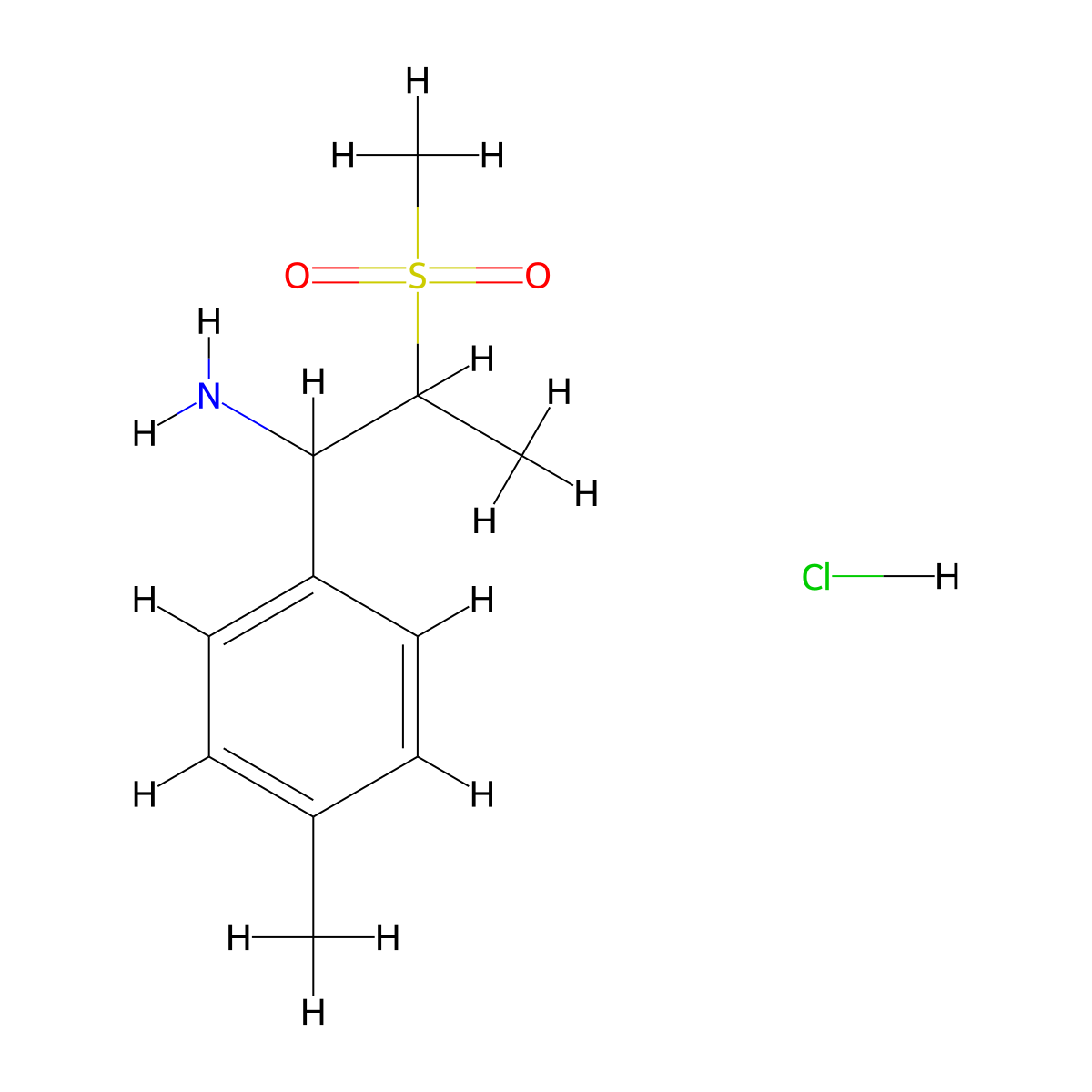 2-Methanesulfonyl-1-(4-methylphenyl)propan-1-amine hydrochloride molecular structure, CAS 1803591-97-0