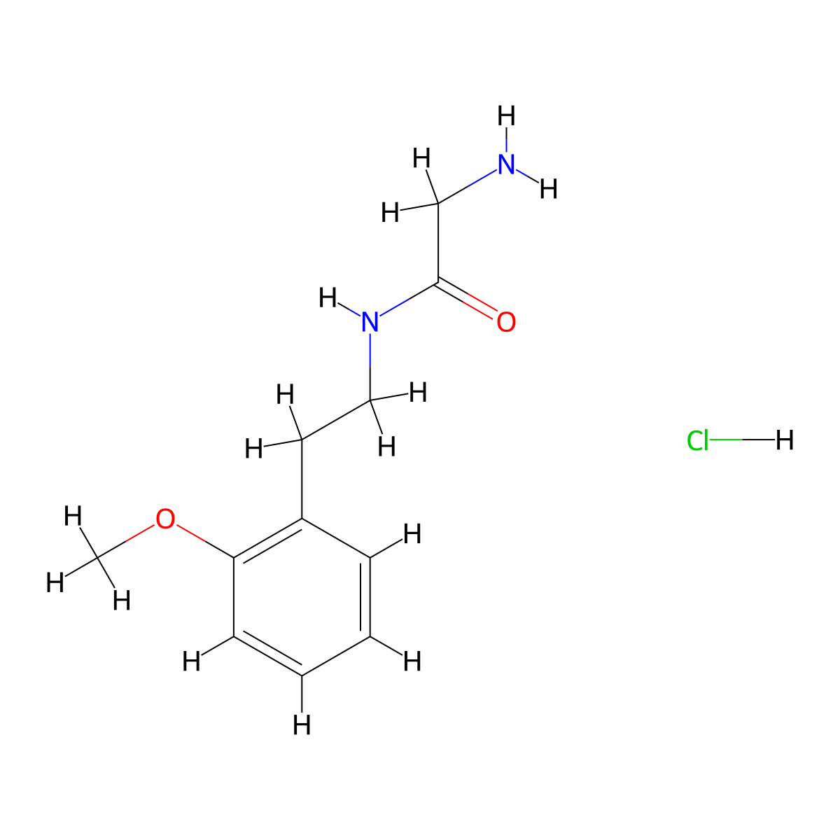 2-amino-N-[2-(2-methoxyphenyl)ethyl]acetamide hydrochloride molecular structure, CAS 1803592-00-8
