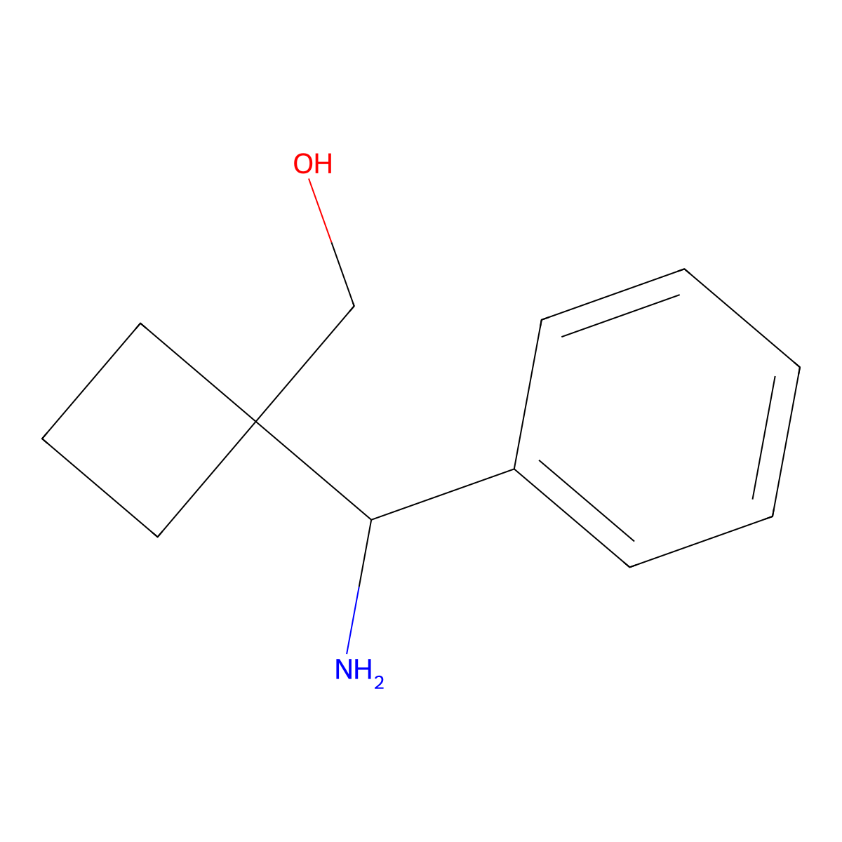 {1-[Amino(phenyl)methyl]cyclobutyl}methanol molecular structure, CAS 1803592-10-0