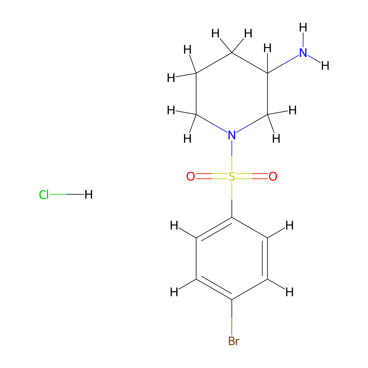 1-(4-Bromobenzenesulfonyl)piperidin-3-amine hydrochloride molecular structure, CAS 1803592-16-6