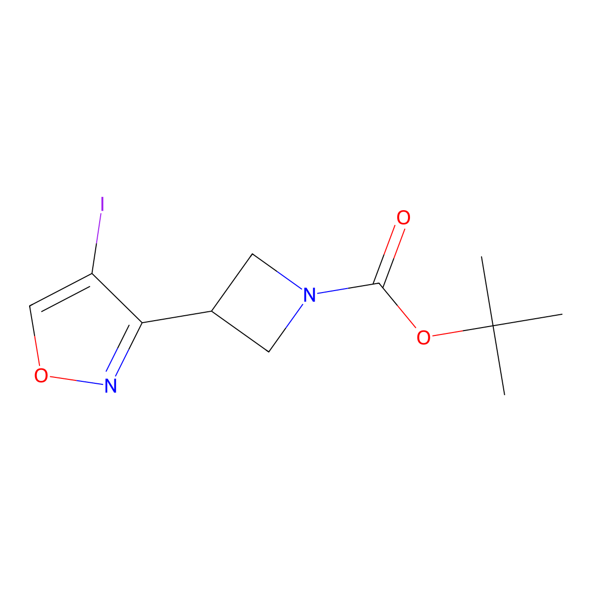 tert-Butyl 3-(4-iodo-1,2-oxazol-3-yl)azetidine-1-carboxylate molecular structure, CAS 1803592-24-6