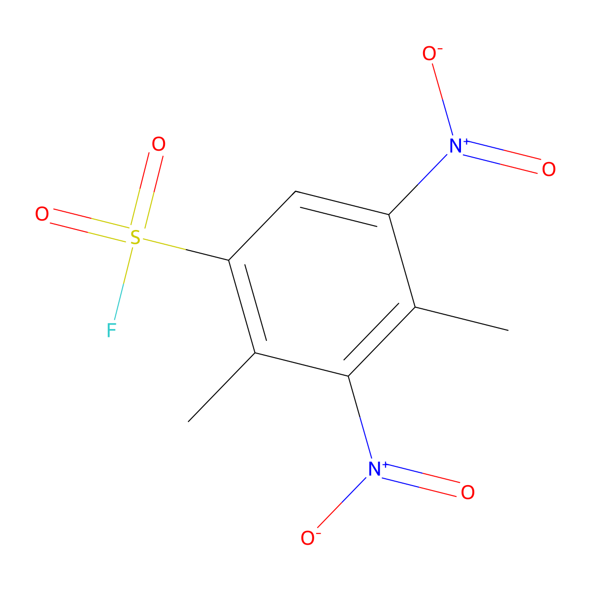 2,4-Dimethyl-3,5-dinitrobenzene-1-sulfonyl fluoride molecular structure, CAS 1803592-27-9