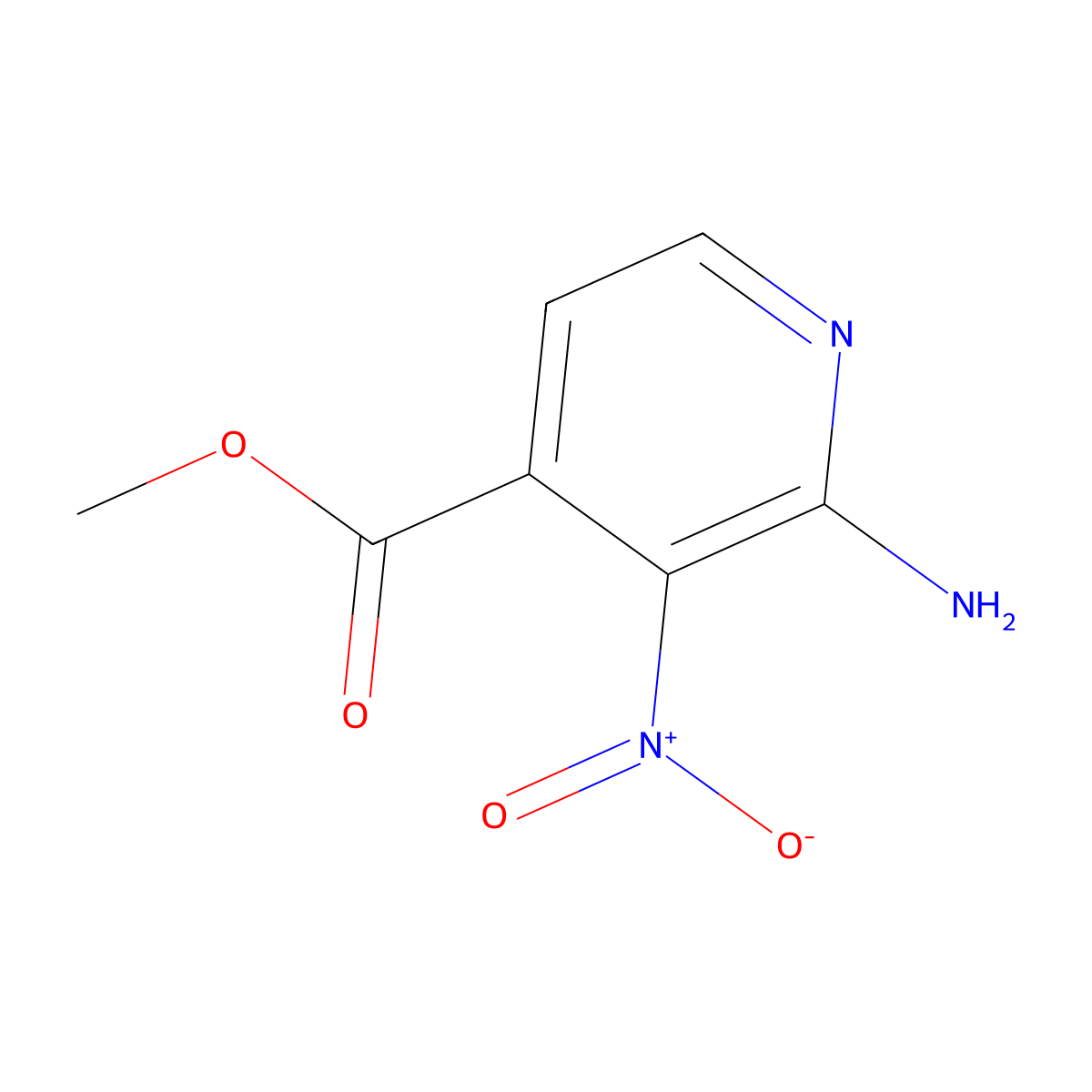 Methyl 2-amino-3-nitropyridine-4-carboxylate molecular structure, CAS 1803592-31-5