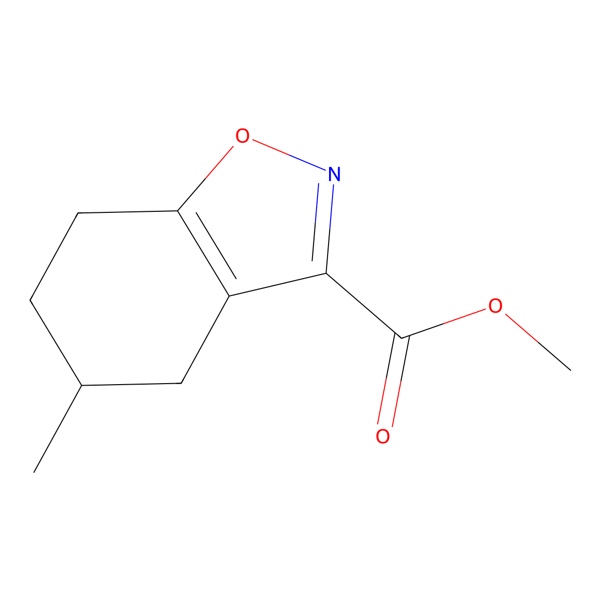 Methyl 5-methyl-4,5,6,7-tetrahydro-1,2-benzoxazole-3-carboxylate molecular structure, CAS 1803592-33-7