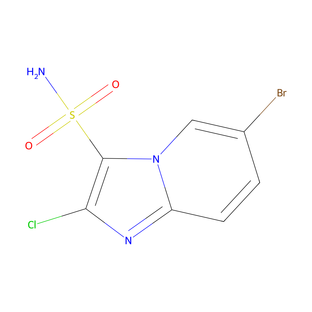 6-Bromo-2-chloroimidazo[1,2-a]pyridine-3-sulfonamide molecular structure, CAS 1803592-35-9